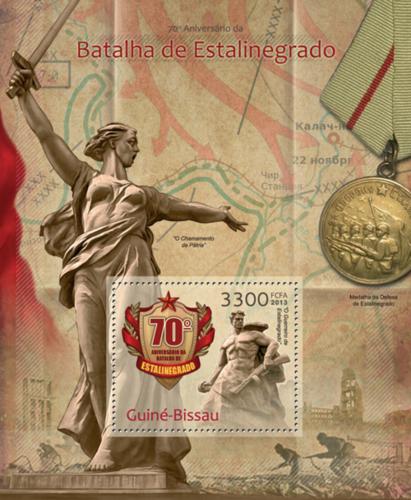 Poštovní známka Guinea-Bissau 2013 Bitva u Stalingradu Mi# Block 1142 Kat 13€