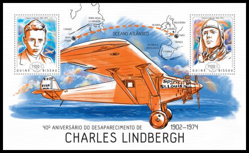 Potovn znmka Guinea-Bissau 2014 Charles Lindbergh Mi# Block 1238 Kat 8.50 - zvtit obrzek