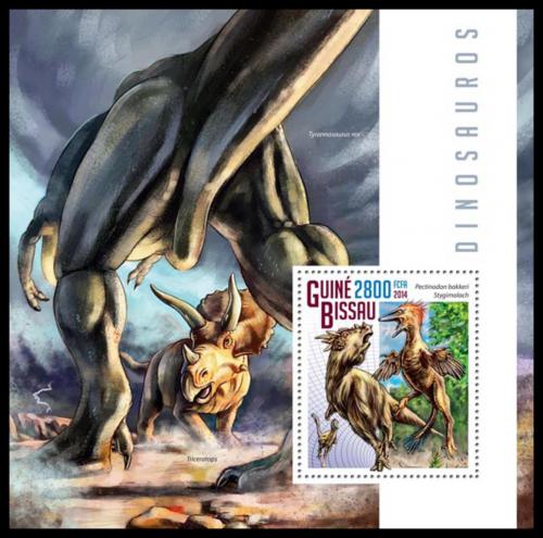 Poštovní známka Guinea-Bissau 2014 Dinosauøi Mi# Block 1310 Kat 11€