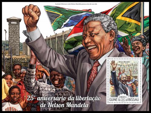 Poštovní známka Guinea-Bissau 2015 Nelson Mandela Mi# Block 1335 Kat 11€