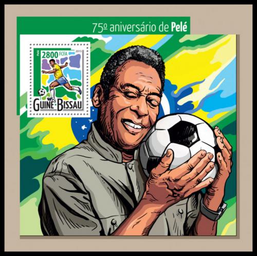 Poštovní známka Guinea-Bissau 2015 Pelé, fotbalista Mi# Block 1371 Kat 11€