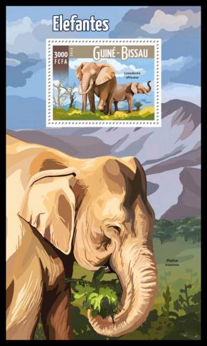 Poštovní známka Guinea-Bissau 2015 Sloni Mi# Block 1432 Kat 11€