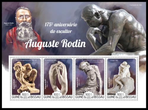 Potovn znmka Guinea-Bissau 2015 Sochy, Auguste Rodin Mi# 7629-32 Kat 14 - zvtit obrzek