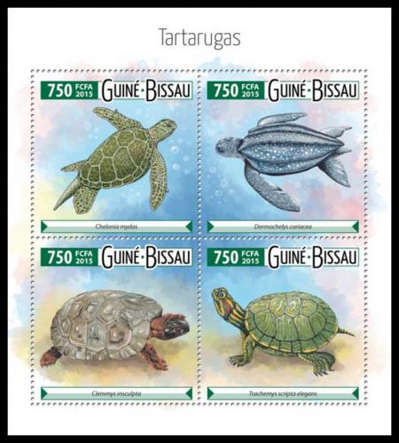 Poštovní známka Guinea-Bissau 2015 Želvy Mi# 8021-24 Kat 12€
