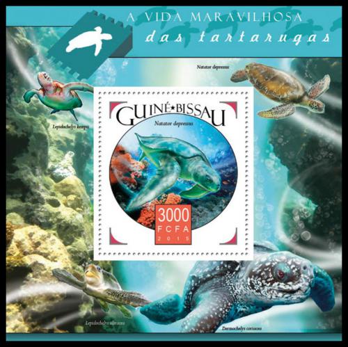 Poštovní známka Guinea-Bissau 2015 Želvy Mi# Block 1448 Kat 11€