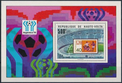 Poštovní známka Horní Volta 1979 MS ve fotbale, pøetisk Mi# Block 52