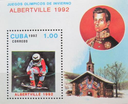 Potovn znmka Kuba 1992 ZOH Albertville, lyovn Mi# Block 126