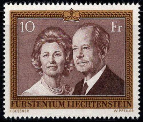 Poštovní známka Lichtenštejnsko 1974 Knížecí pár Mi# 614 Kat 8.50€