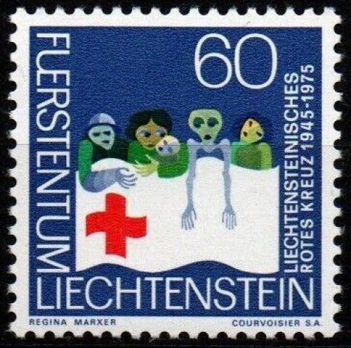 Poštovní známka Lichtenštejnsko 1975 Èervený køíž Mi# 629