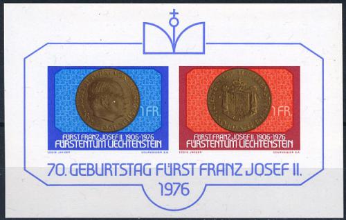 Poštovní známka Lichtenštejnsko 1976 Pamìtní mince Mi# Block 10 