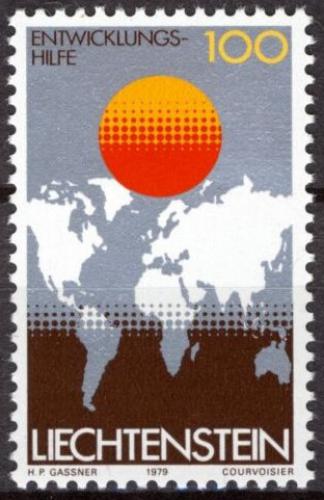 Poštovní známka Lichtenštejnsko 1979 Mapa svìta Mi# 730