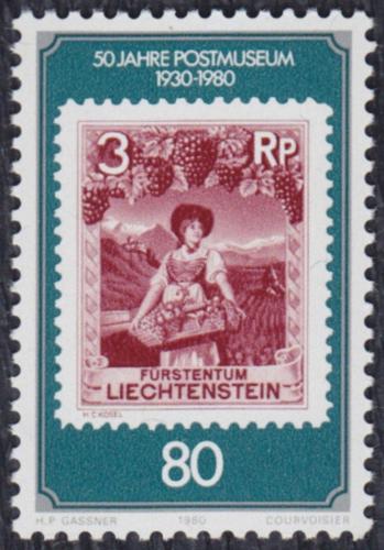 Poštovní známka Lichtenštejnsko 1980 Poštovní muzeum Mi# 750