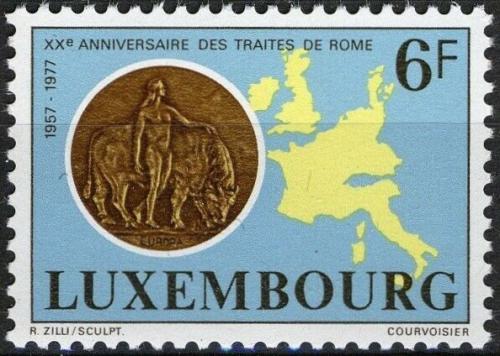 Poštovní známka Lucembursko 1977 Øímské smlouvy, 20. výroèí Mi# 956