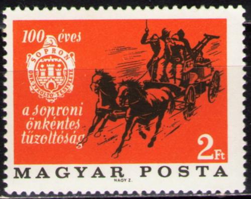 Poštovní známka Maïarsko 1966 Hasièská brigáda Mi# 2254