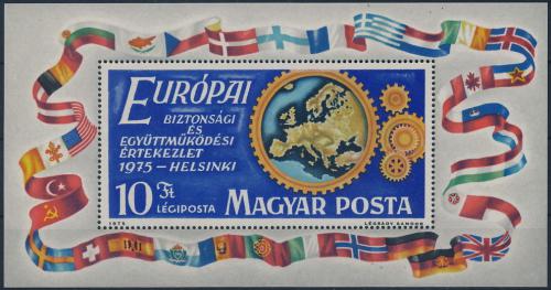 Poštovní známka Maïarsko 1975 Bezpeènost Evropy Mi# Block 113