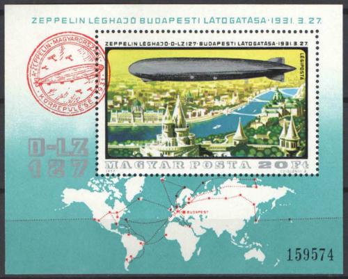 Poštovní známka Maïarsko 1977 Historie letectví Mi# Block 127