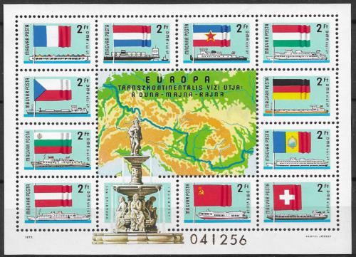 Poštovní známka Maïarsko 1977 Vodní trasa po Dunaji Mi# Block 128