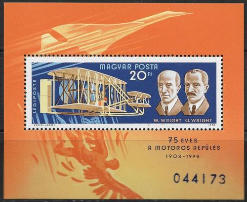 Poštovní známka Maïarsko 1978 Historie letectví Mi# Block 129