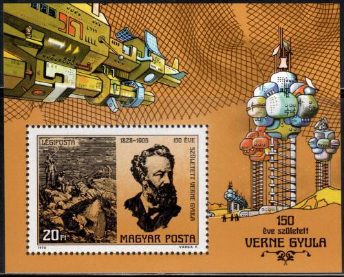 Poštovní známka Maïarsko 1978 Jules Verne Mi# Block 133