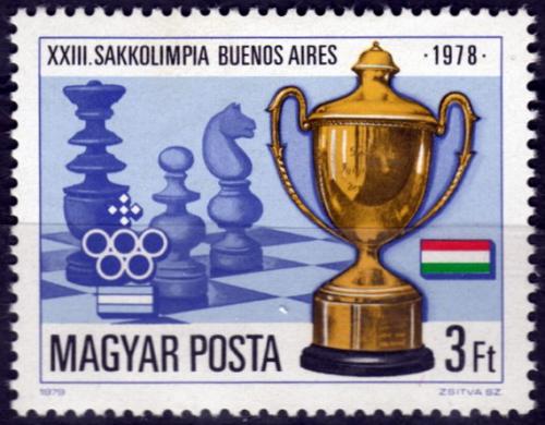 Poštovní známka Maïarsko 1979 Šachová olympiáda Mi# 3341