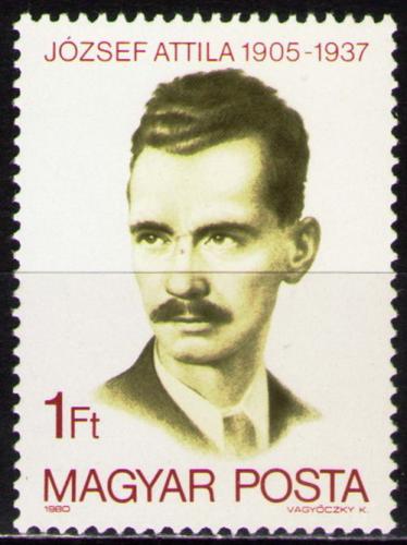 Poštovní známka Maïarsko 1980 Attila József, básník Mi# 3427