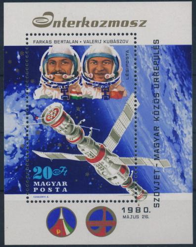 Poštovní známka Maïarsko 1980 Vesmírný program Mi# Block 143