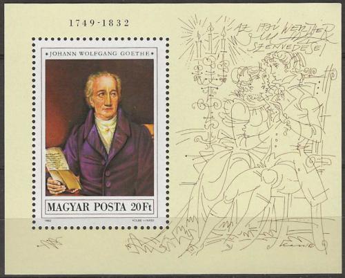 Poštovní známka Maïarsko 1982 Wolfgang Goethe Mi# Block 161