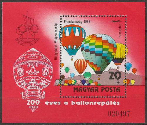 Poštovní známka Maïarsko 1983 Létající balóny Mi# Block 162
