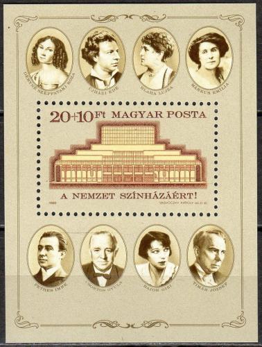 Poštovní známka Maïarsko 1986 Národní divadlo Mi# Block 186