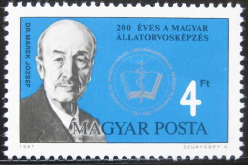 Poštovní známka Maïarsko 1987 Jozsef Marek, veterináø Mi# 3900