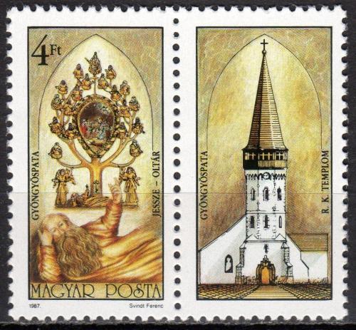 Poštovní známka Maïarsko 1987 Kostel v Gyöngyöspata Mi# 3921