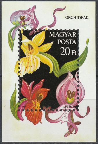 Poštovní známka Maïarsko 1987 Orchideje Mi# Block 192