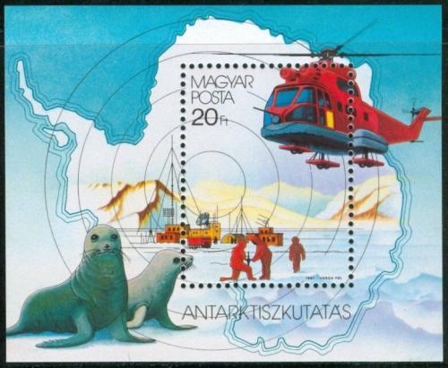 Poštovní známka Maïarsko 1987 Prùzkum Antarktidy Mi# Block 190
