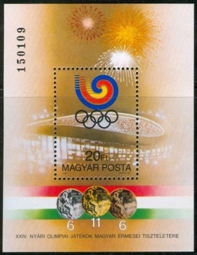 Poštovní známka Maïarsko 1988 Medailisti z LOH Soul Mi# Block 201
