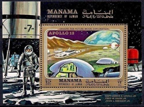 Poštovní známka Manáma 1970 Mise Apollo 13 Mi# Block 63 A Kat 9€