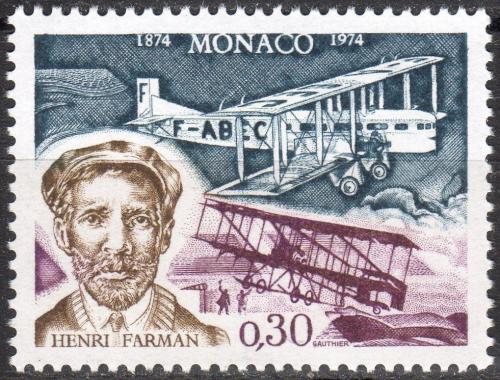 Poštovní známka Monako 1974 Henri Farman, letec Mi# 1116