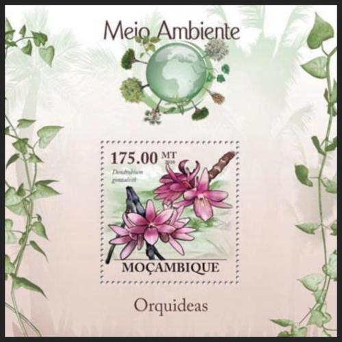 Poštovní známka Mosambik 2010 Orchideje Mi# Block 290 Kat 10€