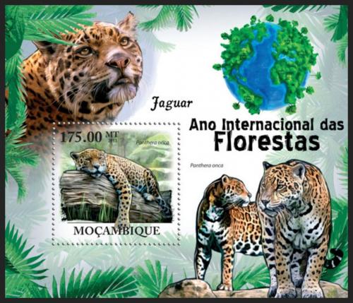 Poštovní známka Mosambik 2011 Jaguár americký Mi# Block 425 Kat 10€