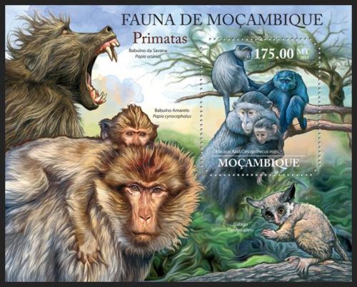 Potovn znmka Mosambik 2011 Opice Mi# Block 522 Kat 10 