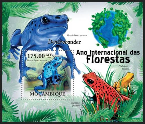 Poštovní známka Mosambik 2011 Žáby Mi# Block 409 Kat 10€