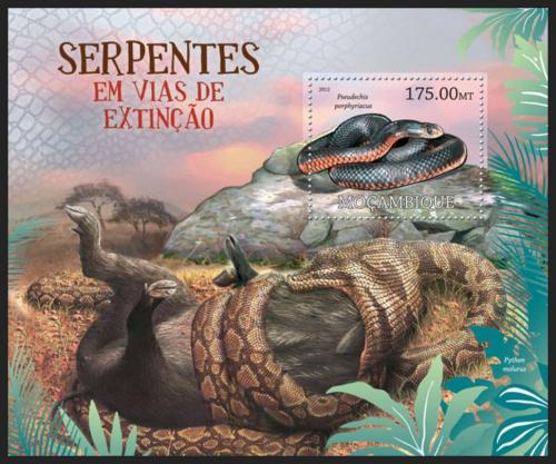 Poštovní známka Mosambik 2012 Hadi na cestì k vyhynutí Mi# Block 629 Kat 10€