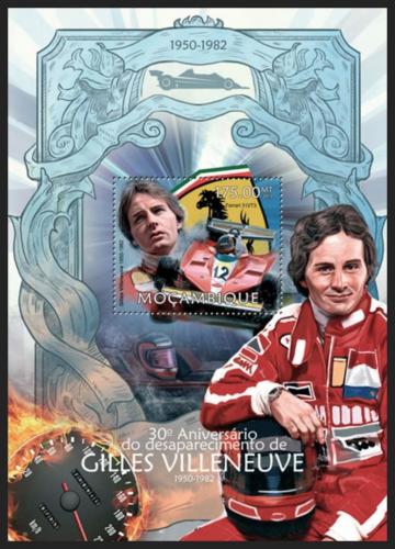 Potovn znmka Mosambik 2013 Formule 1, Gilles Villeneuve Mi# Block 720 Kat 10