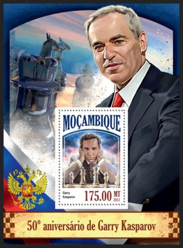 Potovn znmka Mosambik 2013 Garri Kasparov, achy Mi# Block 848 Kat 10