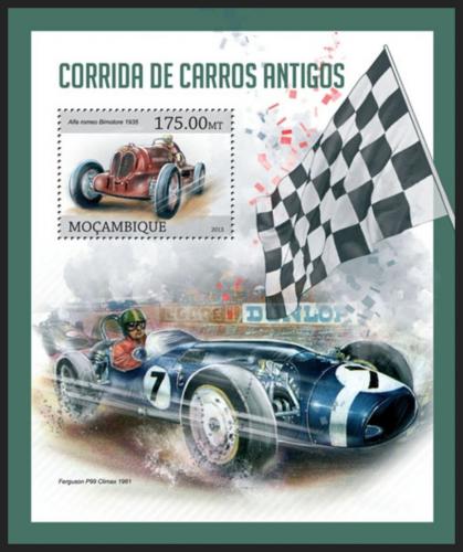 Poštovní známka Mosambik 2013 Historická závodní auta Mi# Block 753 Kat 10€