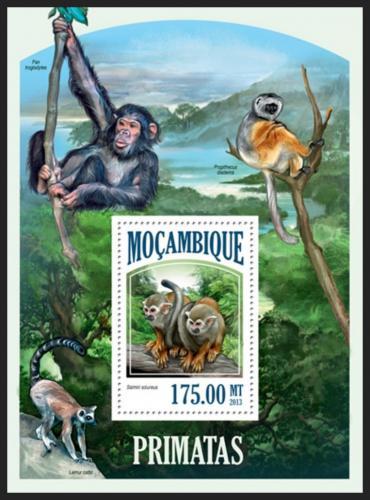 Potovn znmka Mosambik 2013 Opice Mi# Block 806 Kat 10