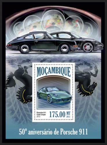 Poštovní známka Mosambik 2013 Porsche 911 Mi# Block 847 Kat 10€