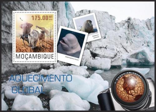 Potovn znmka Mosambik 2014 Globln oteplovn Mi# Block 966 Kat 10