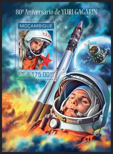 Potovn znmka Mosambik 2014 Jurij Gagarin Mi# Block 868 Kat 10