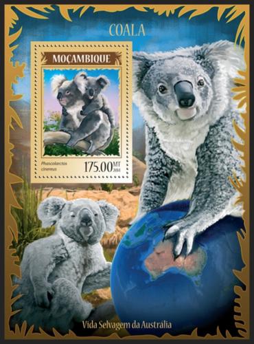 Poštovní známka Mosambik 2014 Koala medvídkovitý Mi# Mi# Block 902 Kat 10€ 