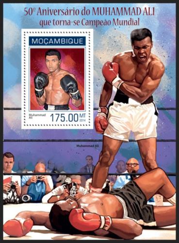 Potovn znmka Mosambik 2014 Muhammad Ali, boxer Mi# Block 875 Kat 10